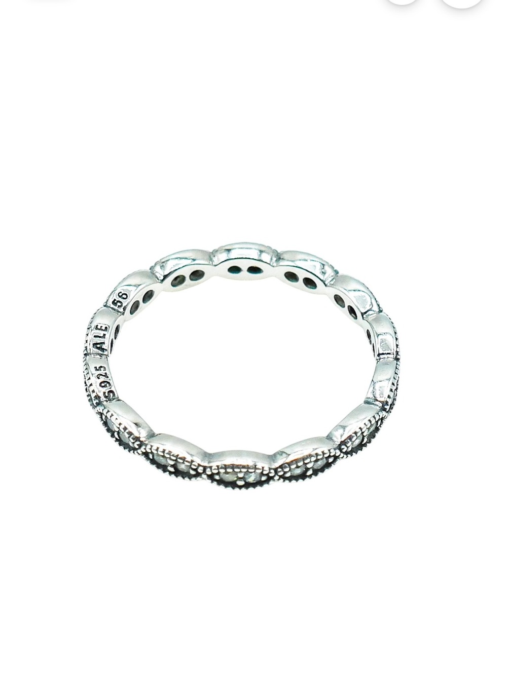 EUC Pandora Sparkling Leaves Sterling Silver Stackable Ring Cubic Zirconia 6 - Picture 2 of 2